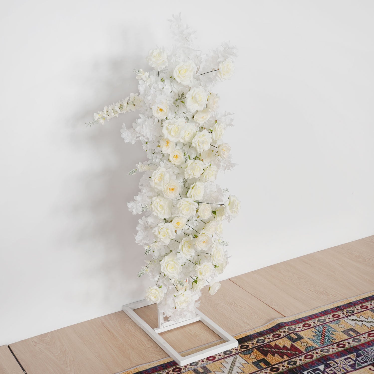 Uflower White Rose Wedding Background Arch KT Board Decoration Flower Arrangement